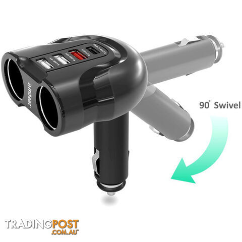 MBCHGRC38 4-PORT USB-C CAR CHARGER CIG SPLITTER PD QC - photo 4 of 5