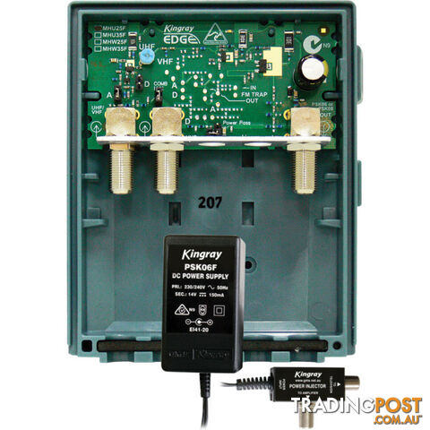 MHU25FP 25DB UHF MASTHEAD 'F' TYPE WITH LTE/4G FILTERING KINGRAY