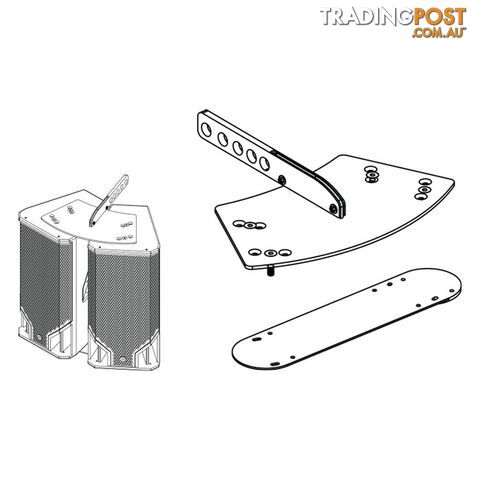 KITQR3X 2 SPEAKER HANGING AND BOTTOM PLATE WITH EXTENSION ARM KIT