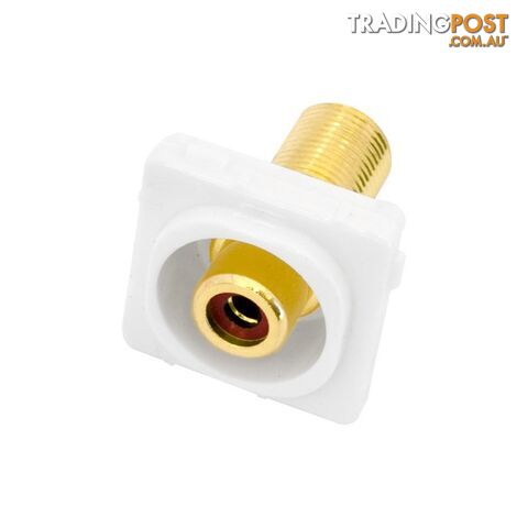 PK4650 RED RCA SOCKET TO 'F' SOCKET INSERT TO SUIT CLIPSAL GOLD