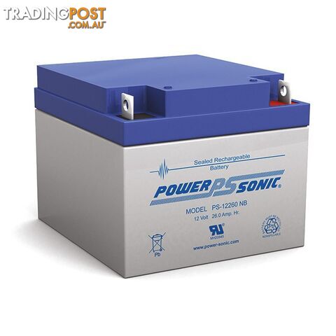 PS12260 12V 26AMP SLA BATTERY NB2 TERMINAL SEALED LEAD ACID