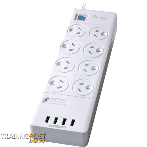 PAD4088H 8 WAY POWER BOARD WITH USB SURGE 4 USB 4.2A SANSAI