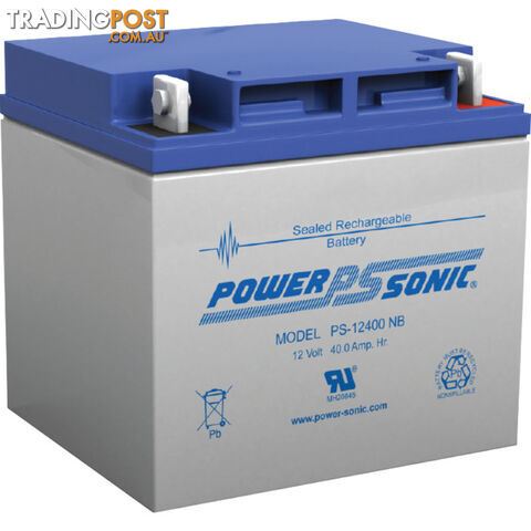 PS12400 12V 40AMP SLA BATTERY NB4 TERMINAL SEALED LEAD ACID