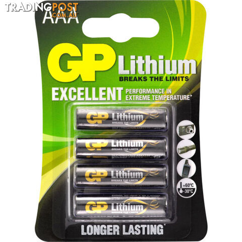 GP24LC4 1.5V AAA LITHIUM FRO3 PACK -4 GP