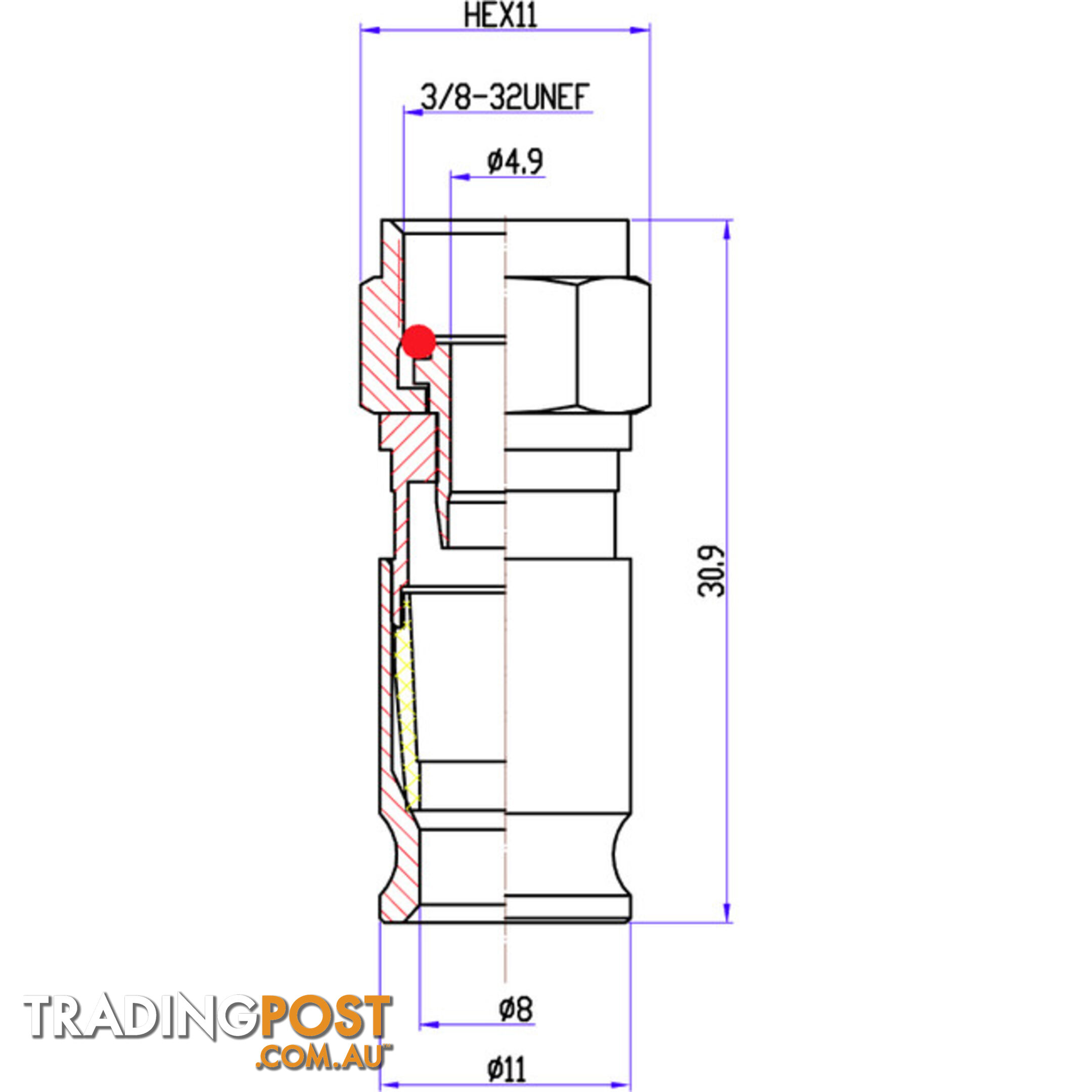 PR1014 'F' COMPRESSION RG6QUAD PLUG NO INNER LINER TYPE