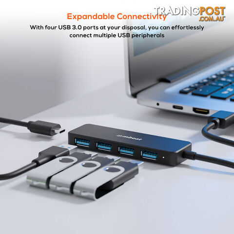 U3H5K 4 PORT USB3.0 HUB WITH USB-C DC PORT