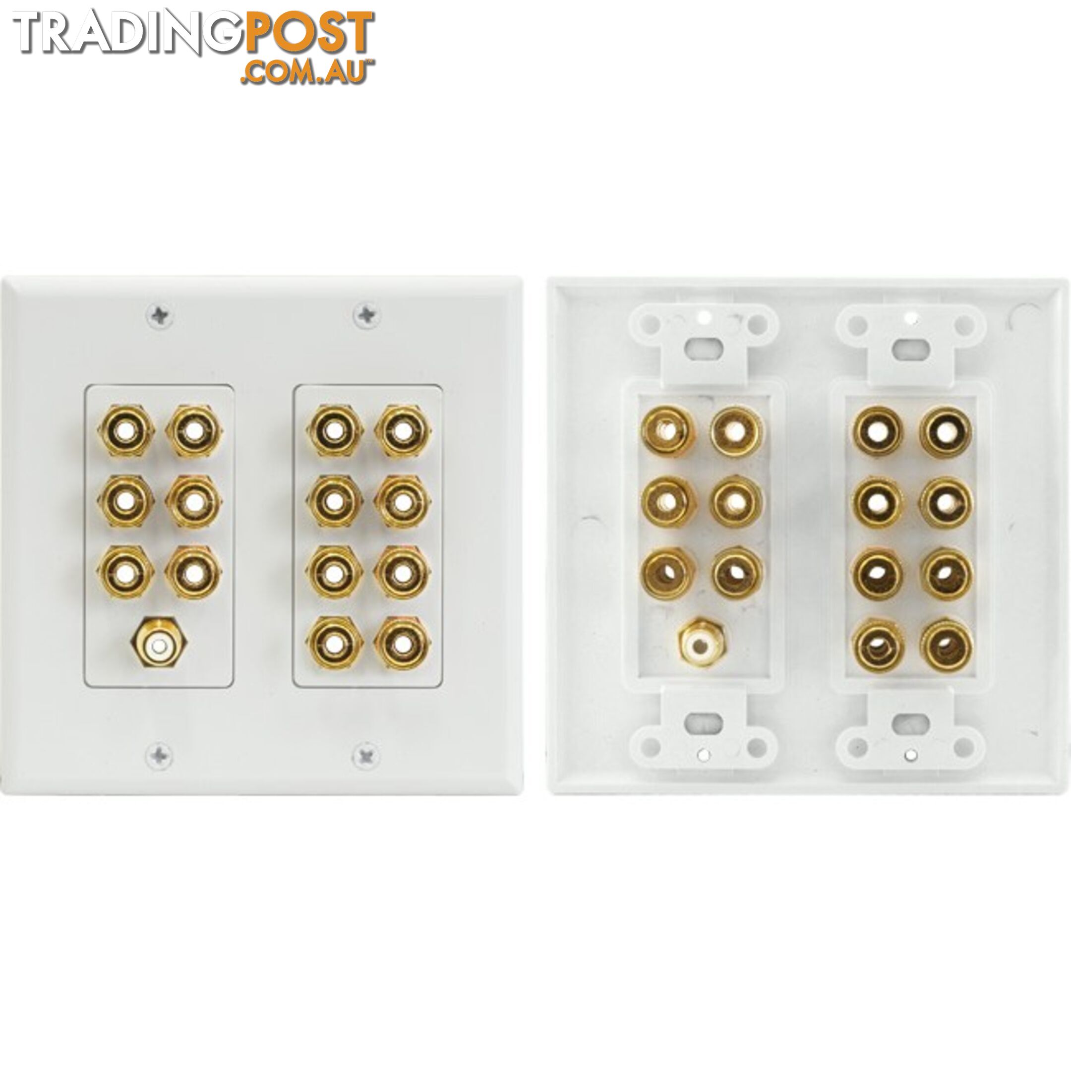 PRO1144A 7.1 HOME THEATRE WALL PLATE 14 TERMINALS + 1 RCA