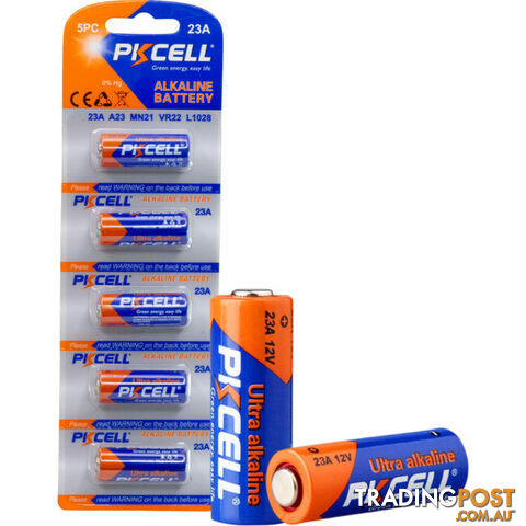 PK5P23A 12V ALKALINE 23A BATTERY 5PK NO MERCURY