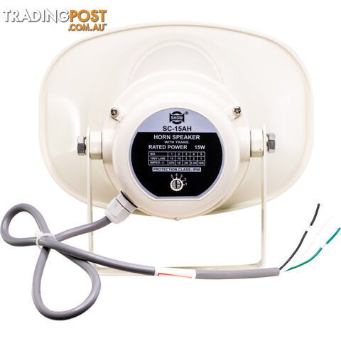 SC15AH 15W 100V HORN SPEAKER IP66 SQUARE ABS U SHAPE BRACKET - photo 2 of 2