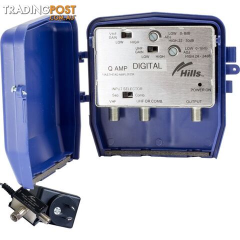QAMP UHF/VHF 'F' TYPE MASTHEAD AMP AMPLIFIER MHQAMP