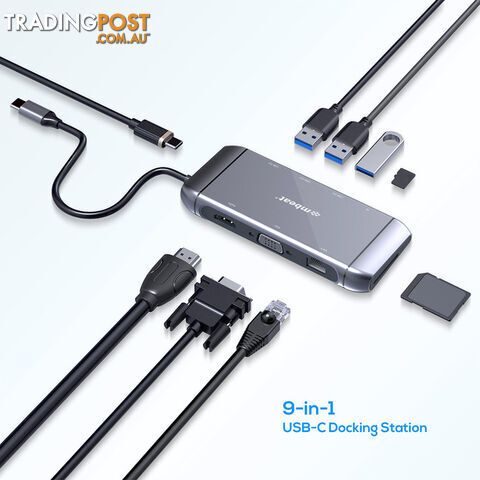 UCDX9 ELITE X9 9 IN 1 USB-C DOCKING STATION PD GIGA LAN HDMI VGA - photo 2 of 9