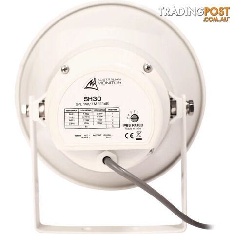 SH30 30W 100V LINE & 8 OHM HORN SPEAKER INCLUDES CAPACITOR FOR EVAC - photo 3 of 3