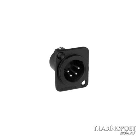 PD5352 4 PIN PANEL XLR PLUG (AC4MDZB) METAL BLACK SQUARE