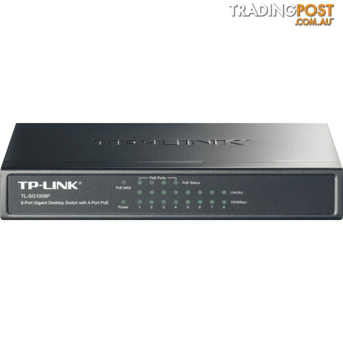 TLSG1008P 8 PORT 53W POE+ GIGABIT SWITCH 4 POE+ PORTS