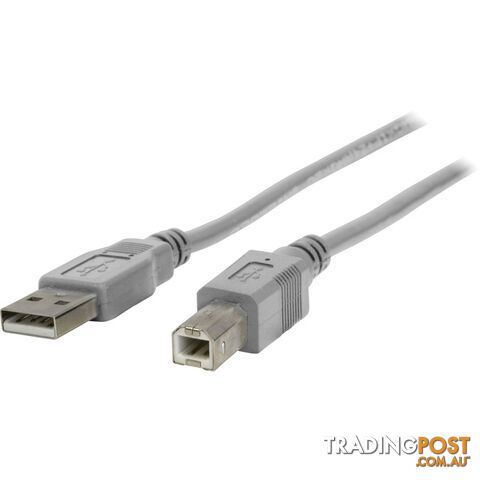 LC7210 3M USB-A PLUG TO USB-B PLUG LEAD USB2.0 - GREY