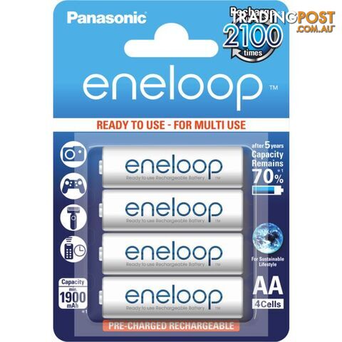 BK3MCCE4BA 4 PACK AA ENELOOP BATTERIES RECHARGEABLE LSD PANASONIC