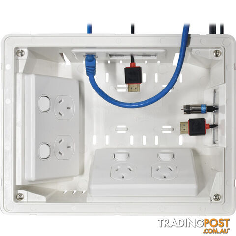 04MM-RP04 RECESSED WALL BOX WITH CABLE MANAGEMENT SYSTEM