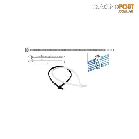 CTP382BK 382MM PREMIUM CABLE TIE BLACK - 100 PACK T120RBK/W