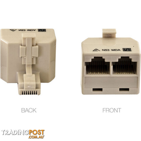 MDA88B/IVY 8P8C RJ45 DOUBLE ADAPTOR ONE SOCKET TO TWO TEL5003