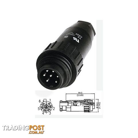 PW4307 7 PIN IP67 POWER LINE PLUG WEATHER PROOF AMPHENOL