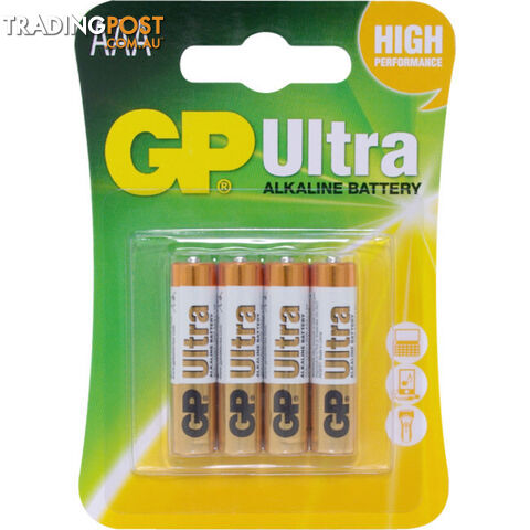 GP24AUC4 GP 1.5V ULTRA ALKALINE AAA BATTERY CARD OF 4