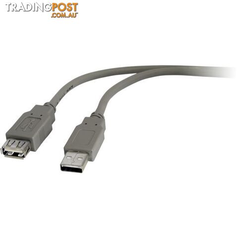 LC7215 5M USB-A PLUG TO USB-A SOCKET EXTENSION LEAD USB2.0 - GREY