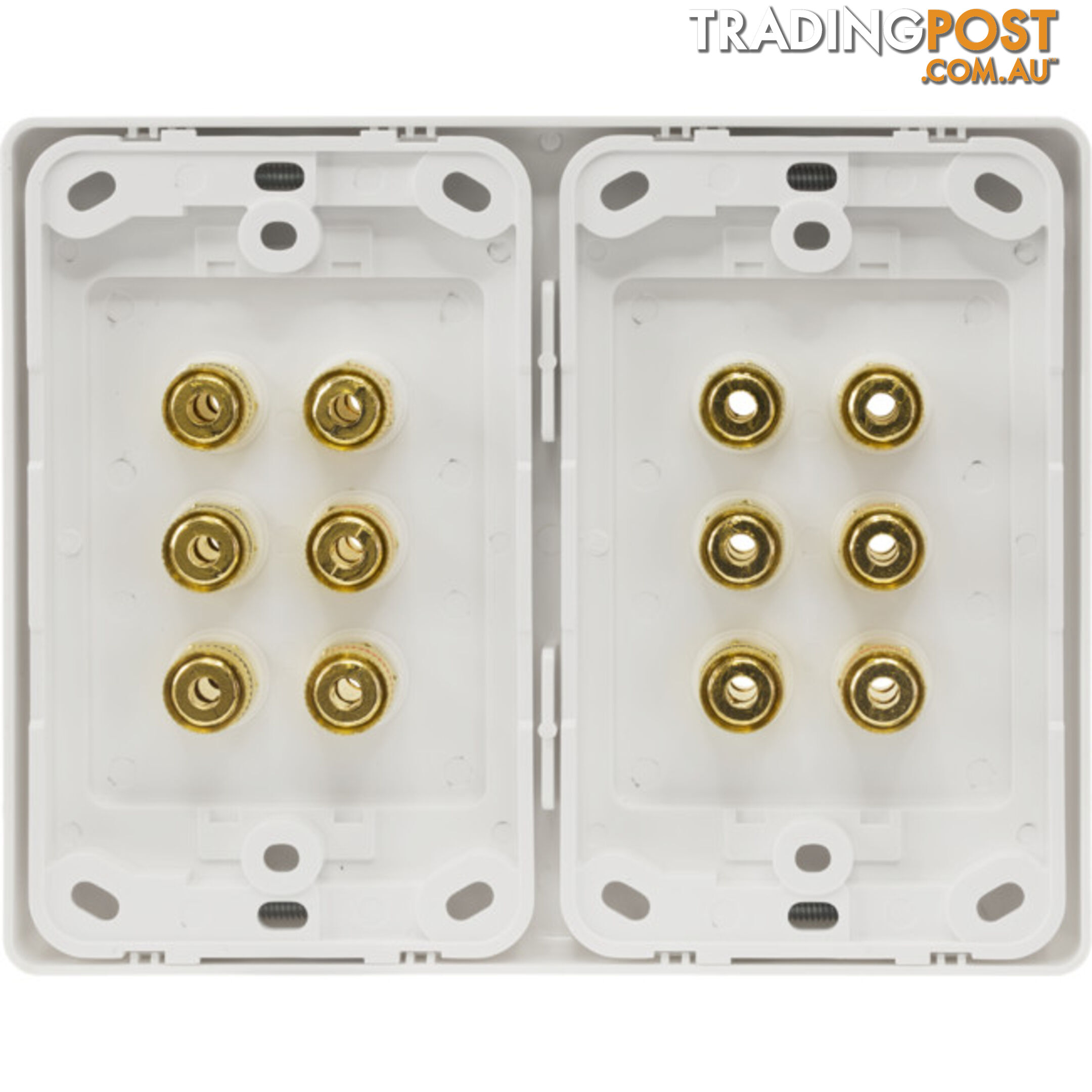 PRO1143 12 TERMINAL SPEAKER WALL PLATE GOLD PLATED 12X BANANA SOCKETS