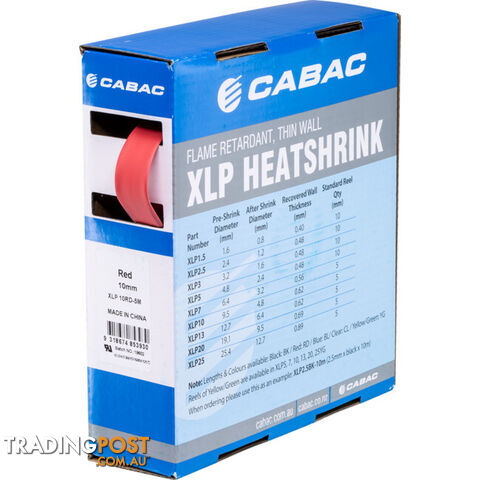 HS9.5RED-5M 9.5MM X 5M HEAT SHRINK BOX RED