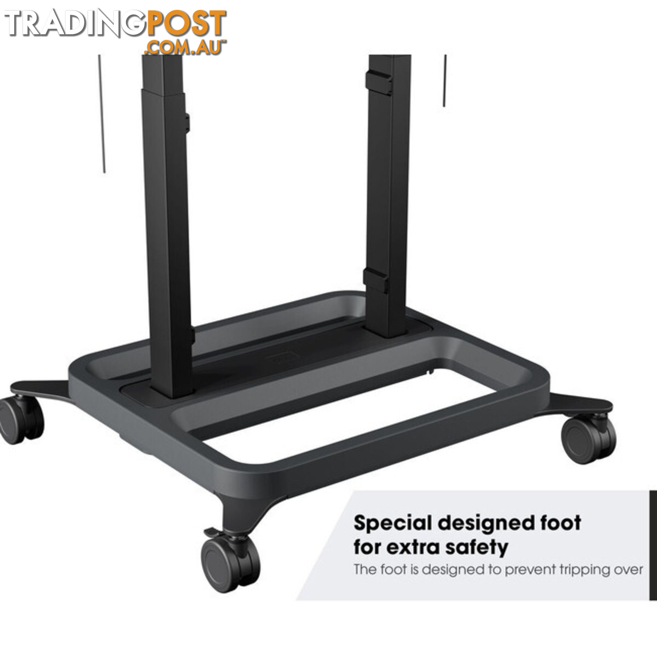 RISE5308 MOTORIZED DISPLAY LIFT TROLLEY- PREMIUM WHEELS 80MM PER SEC SPEED - UP TO 86" -120KG DISPLAY