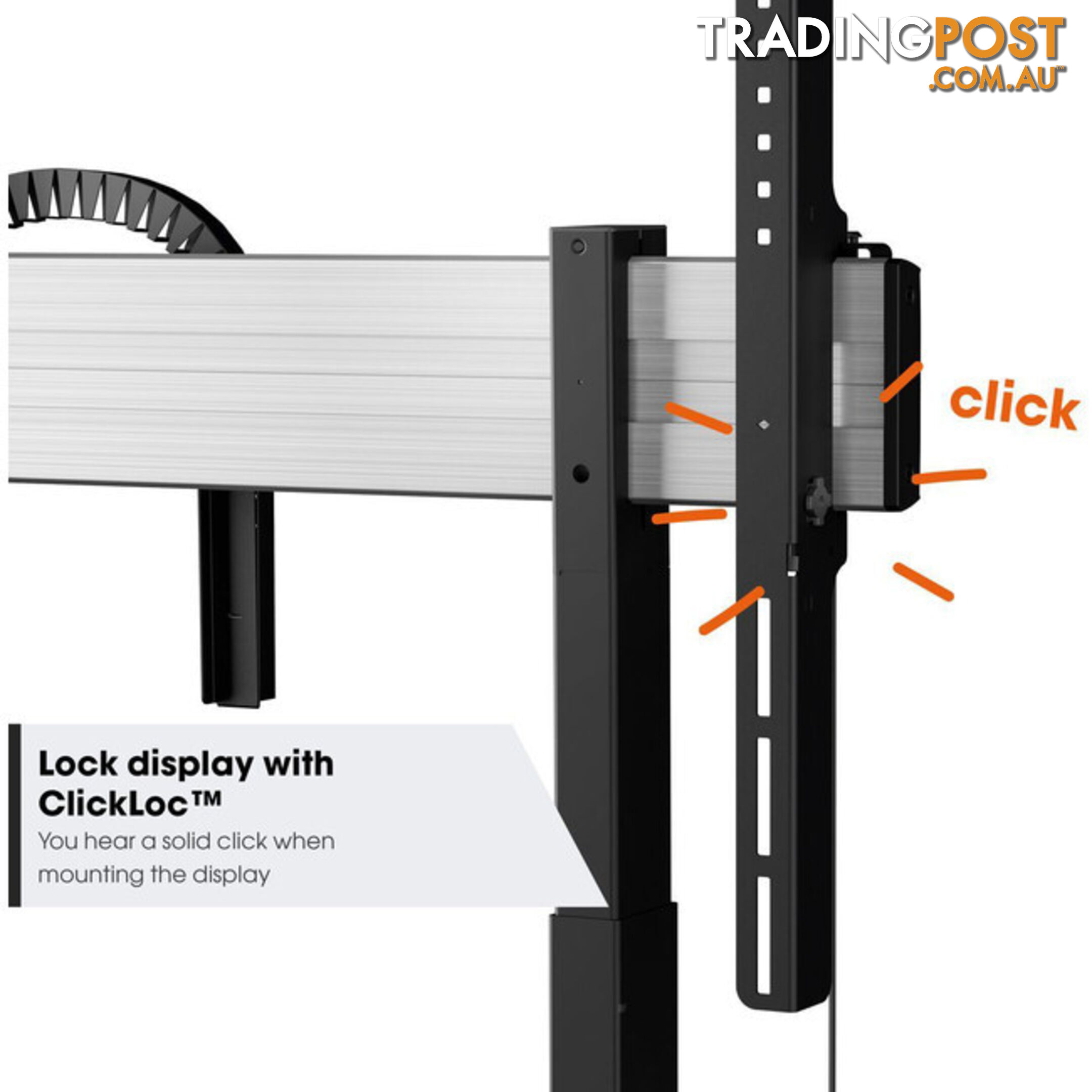 RISE5308 MOTORIZED DISPLAY LIFT TROLLEY- PREMIUM WHEELS 80MM PER SEC SPEED - UP TO 86" -120KG DISPLAY