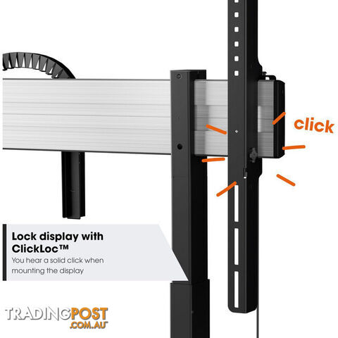 RISE5308 MOTORIZED DISPLAY LIFT TROLLEY- PREMIUM WHEELS 80MM PER SEC SPEED - UP TO 86" -120KG DISPLAY