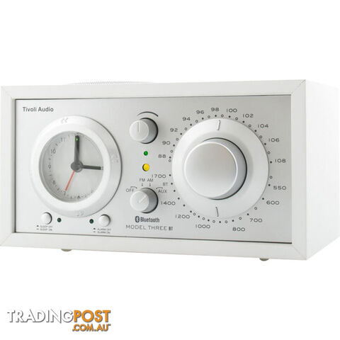 M3USBTWHT MODEL THREE BT - WHITE/ SILVER BLUETOOTH AM/FM CLOCK RADIO - photo 3 of 4