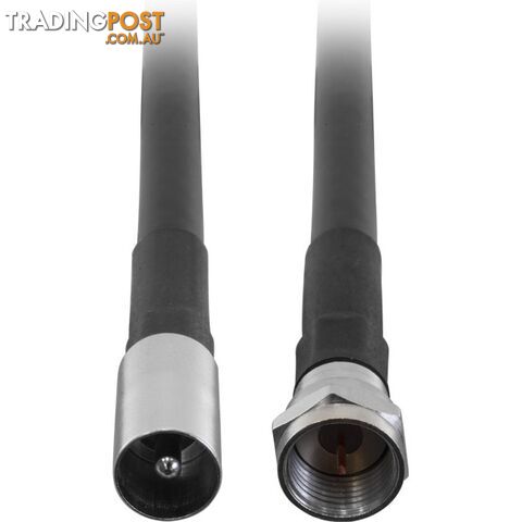 FL59Q-0.5PF 0.5M RG59QUAD PAL TO 'F' LEAD PAL TO 'F' FLYLEAD - BLACK