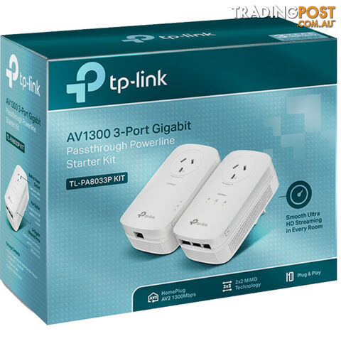 PA8033PKIT 3 PORT GIGA POWERLINE ADAPTER KIT AV1300 - photo 2 of 2