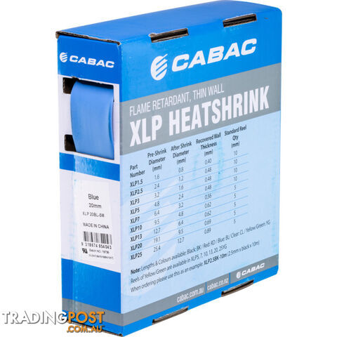 HS19.1BLU-5M 19.1MM X 5M HEAT SHRINK BOX BLUE