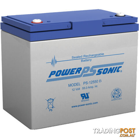 PS12550 12V 55AMP SLA BATTERY B TERMINAL SEALED LEAD ACID