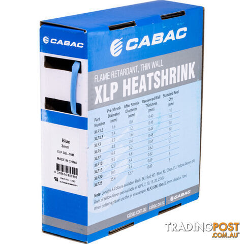 HS3.2BLU-10M 3.2MM X 10M HEAT SHRINK BOX BLUE