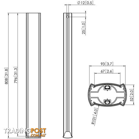 PUC2508 80CM POLE VOGELS - photo 4 of 4