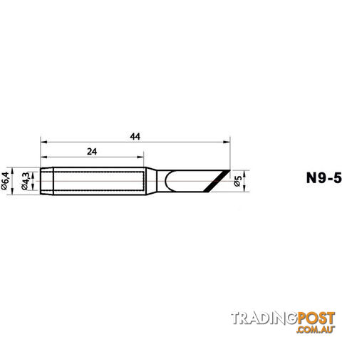 N95 5.0MM SHAPE K TIP ZD8916 ZD418 REPLACEMENT SOLDERING TIP - photo 2 of 2