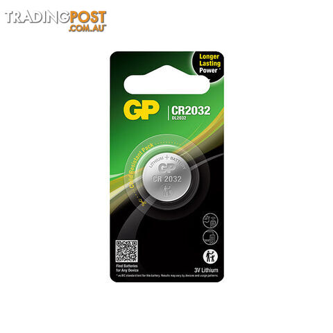 CR2032C1 3V 220MAH LITHIUM BATTERY GP