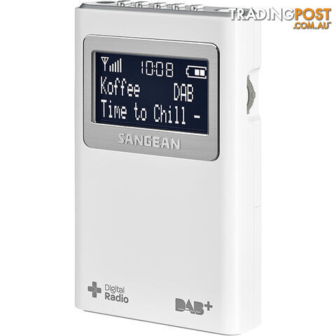 DPR39 WHITE DAB+/FM POCKET RADIO 5 PRESETS INCLUDES HEADPHONE