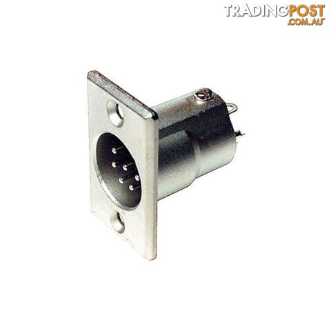 PD5358 6 PIN PANEL XLR PLUG METAL RECTANGULAR