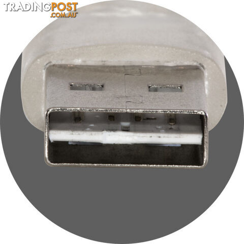 LC7243 TRANSPARENT MICRO USB LEAD 2M DOUBLE SIDED USB-A PLUG USB-B - photo 2 of 4
