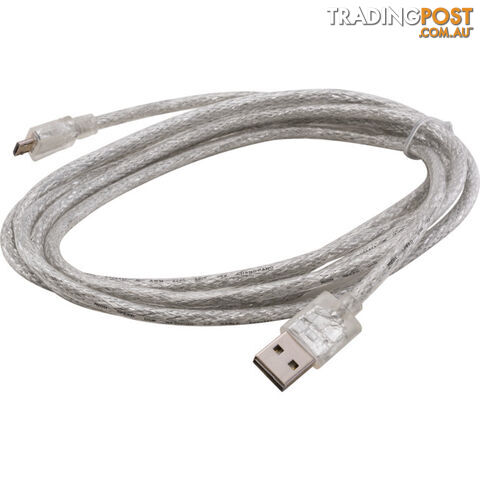 LC7243 TRANSPARENT MICRO USB LEAD 2M DOUBLE SIDED USB-A PLUG USB-B - photo 3 of 4