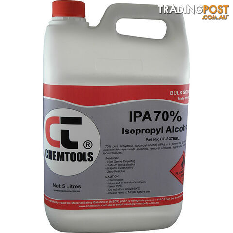 ISO705L 70% PURE ISOPROPYL ALCOHOL 5 LITRE CHEMTOOLS
