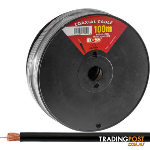 RG59U-100M RG59 COAX CABLE 100M SECURITY/ CCTV - PER 100M ROLL
