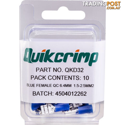 QKD32 QC2-6-4 / 10PK QUICK CONNECT QUICKCRIMP