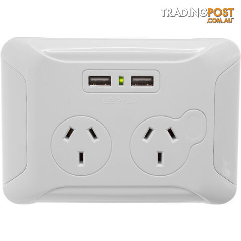 CWPUSB2 CLIP OVER WALL PLATE WITH USB DOUBLE GPO NIGHT LIGHT AC - photo 2 of 4
