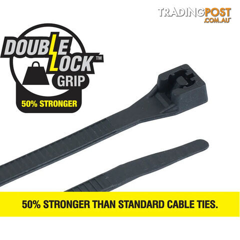 CT290BKDL 280 X 4.3MM DOUBLE LOCK CABLE TIE 100PK BLACK - photo 2 of 3