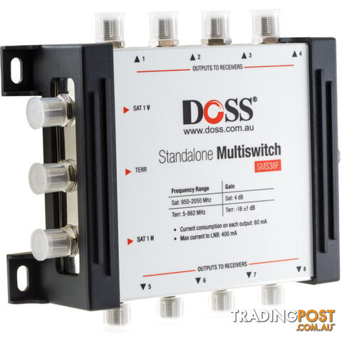 SMS38F 3-IN 8-OUT MULTISWITCH 5-2150MHZ F-TYPE SATELLITE FTA - photo 2 of 2